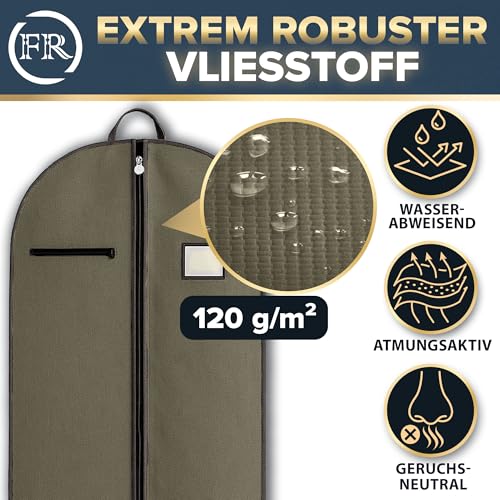 FiRiO® 1 x Premium Kleidersack kurz - BIS 50% DICKERES MATERIAL - Suit Bag, Garment Bag für Anzug, Hemd & Co - Faltbare Kleiderhülle für Reise & Aufbewahrung - Anzugtasche für Herren - Größe: 100x60cm