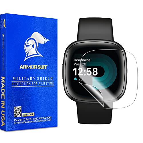 Image of ArmorSuit 6 Pack for Fitbit Versa 4 Screen Protector MilitaryShield HD Clear TPU Film - Made in USA