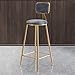 QenDsx Terciopelo Moderna Taburete Alto, Trona, Silla Moderna del café, Silla de Comedor, Hierro Forjado Taburete, Banco de la Cocina Cubierta (45cm / 65cm / 75cm) A+ (Color : Gray, Size : 65cm)