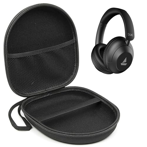 Image of Sounce Headphone Case for Boat Rockerz 650 Pro | Portable Carrying Case Cover | Hard EVA Shell Travel Storage Case with Shockproof, Waterproof, and Premium Protective Cover - (Black)