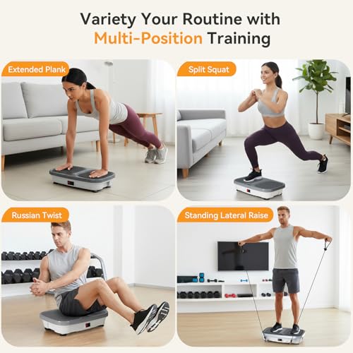 Image of NEWBULIG Vibration Plate, Whole Body Workout, Vibrating Platform with LED Touch Screen & Pull Ropes for Weight Loss & Muscle Toning