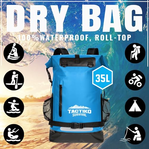 Tactiko Survival 35L Mochila Resistente 100% Impermeable, Bolsa Seca Roll Top miniatura 2