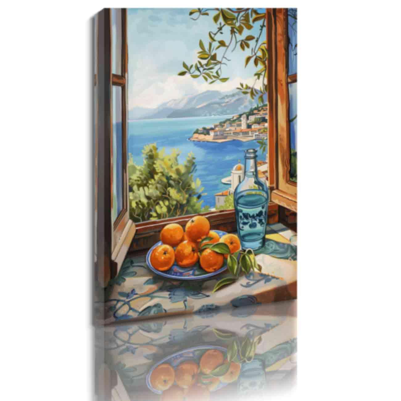ZQQART Kitchen Oranges Canvas Wall Art Oranges Picture Prints Citrius Fruit Poster for Living Room Dining Room Decor (Brown,24" x 36")