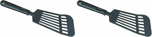 Norpro Espátula ranurada jumbo de nailon de 12 pulgadas, 12 pulgadas, color negro (paquete de 2)