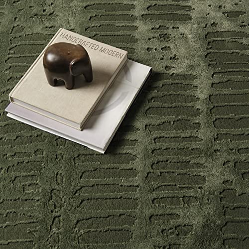 Revival Rugs Shell 7'10"x10' Washable Area Rug for Living Room Bedroom - 100% Recycled Oeko-TEX Certified, Medium Pile, Green - Image 3