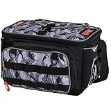 Rapala - Angeltasche mit Staufächern LureCamo Tackle Bag - Angelzubehör Lite Größe - Wasserdichtes Material - Verstellbarer Gepolsterter Schultergurt - mehrere Fächer - 35x25x22cm - Grau/Schwarz
