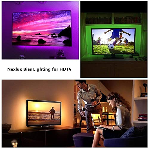 Nexlux LED Lights for TV 32-70 Inch,14.7ft TV Light Strip Quickly Install Simple APP Controlled for Large Size TV/Monitor Backlight DIY Colors TV LED for Gaming Lights，Ambient Lighting Kit