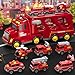 Beby Buty 7 in 1 Fire Trucks Cars Toys for Toddlers 3-5, Boy Toddler Car Truck Toys with Light Sound, Birthday Gifts Toys for 3 4 5 6 Year Old Boy