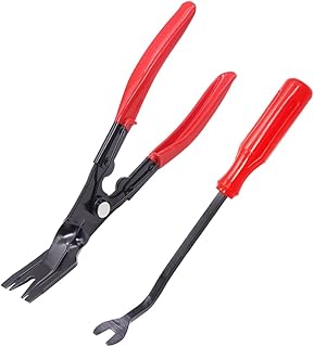 Ruibapa 2PCS Red Clip Pliers Fastener Removal Tool Set Auto Trim Removal Tool Pry Tool For removing auto door panel and instrument panel P-022