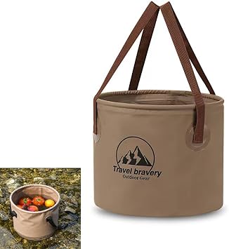 Collapsible Water Bucket Large Portable Foldable Storage Pail with Handle Multi-Purpose Outdoor Fishing Hiking Car Travel Essentials Lightweight Leak-Proof Durable Water Container
