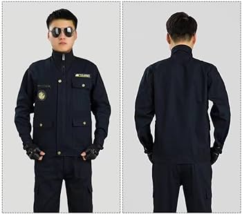 Amazon.co.jp: 作業服 上下セット 溶接防護服 耐熱 防炎 高温耐性 通気