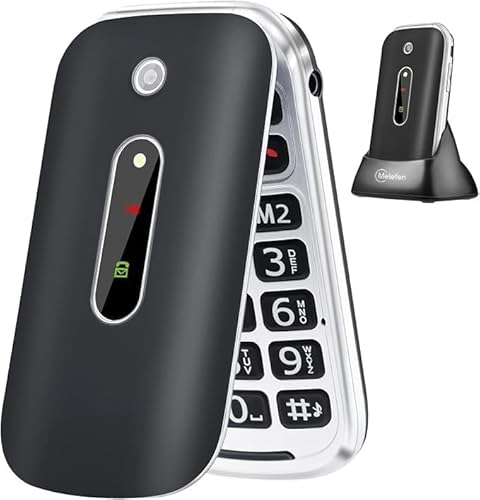 Melefon Téléphone Portable à Clapet pour Senior avec Bouton SOS,Volume Élevé,Touches d'Appel Rapide - Le pour Vos Parents
