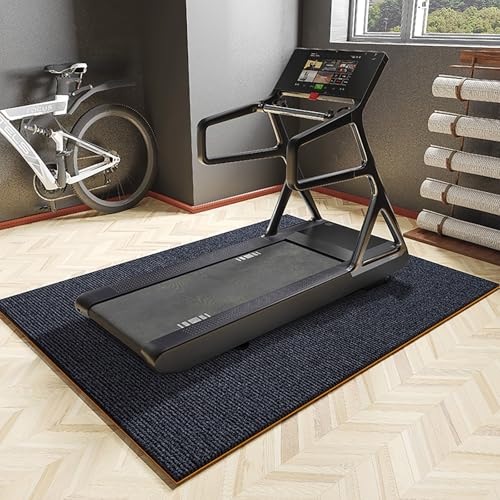 Tappetino per tapis roulant per attrezzi da ginnastica, base in gomma antiscivolo, protezione per il pavimento con insonorizzazione, resistenza all'abrasione e assorbimento degli urti