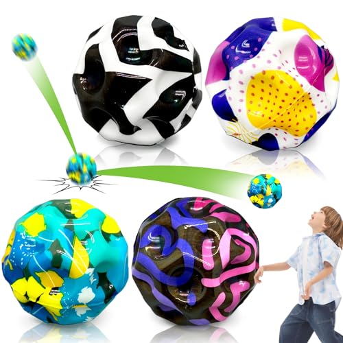 Lubibi 4pcs Bolas de Rebote,Super High Bouncing Ball,Bola de Luna,Bola Espacial de Saltos Altos,Space Ball, Jump Ball,Bola de Rebote Alto,Pelota Espacial,Regalos de Fiesta,niños y Adultos