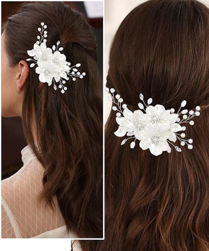 Accesorios de boda para cabello con clips florales miniatura 4