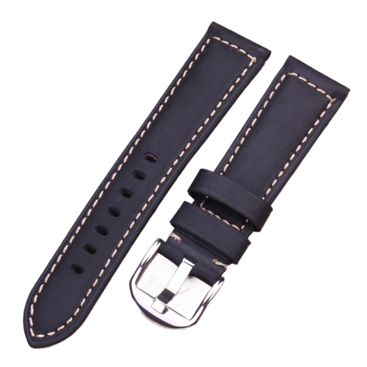 Correas de reloj de cuero genuino italiano XILILHC en medidas de 22 mm y 24 mm para hombres 8