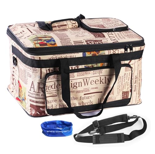 Image of Art and Craft Storage Organizer Bag Paint Art Supplies Storage Bag Arts Craft Tool Carrying Case Artist Travel Bags with Headband Foldable Waterproof Large Capacity Storage Tote Bag for Crafts Sewing