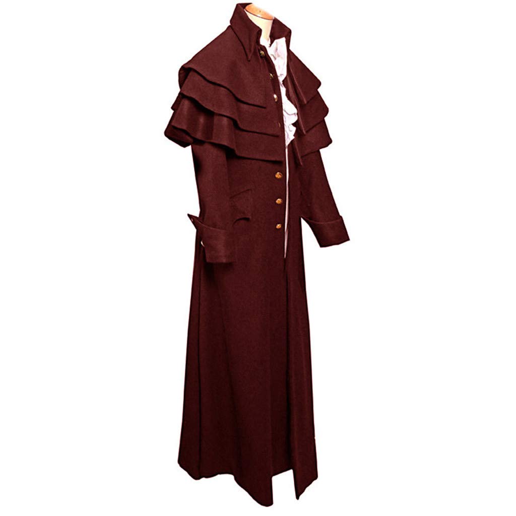 Costume Medievale Uomo, Set Uniforme Da Pirati Cappotto Punk Gotico Di Media Lunghezza Per Cosplay Di Carnevale Slim Fit Costume Di Halloween Carnevale Natale Capo Masquerade