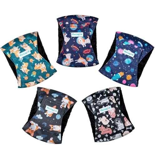 Image of Paw Legend Washable Dogs Diapers Male Dog Belly Bands for Male Dogs Diapers Reusable Puppy & Doggie Diapers Male (5 Pack, Large)