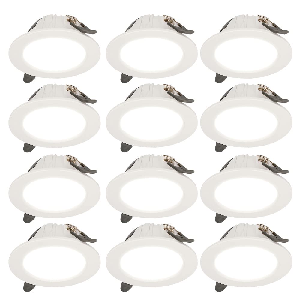 GTHTUHFD 12-Pack Retrofit Downlight 2-6 Inch Can Lights For Entrance Lighting 5W,7W,9W,12W,20W Disk Light Replacement Conversion Kit, 3000K/4000K/6000K Selectable,7w-3000k