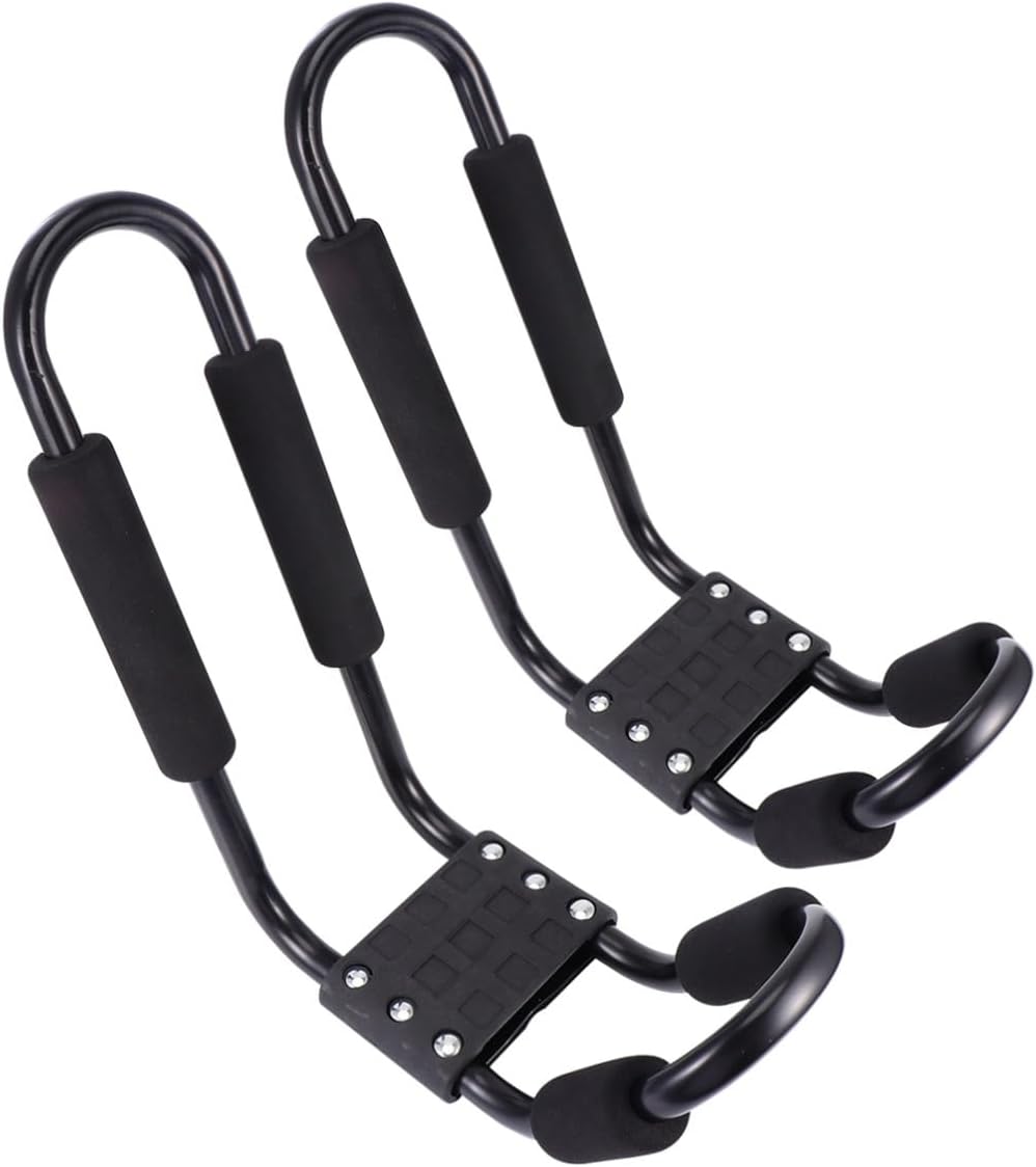 SUPVOX Detachable Kayak and Canoe Roof Rack 2pcs, Black Steel Car Roof Cargo Carrier Compatible with SUV, Outdoor Water Sports Storage Rack