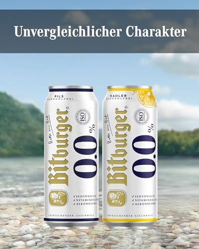 BITBURGER® 0,0% Radler Alkoholfrei | Dosen-Bier (24x 0,5l) | Alkoholfreier Pilsgenuss mit Limonade| Aus Besten Hopfensorten | Nach Deutschem Reinheitsgebot Gebraut