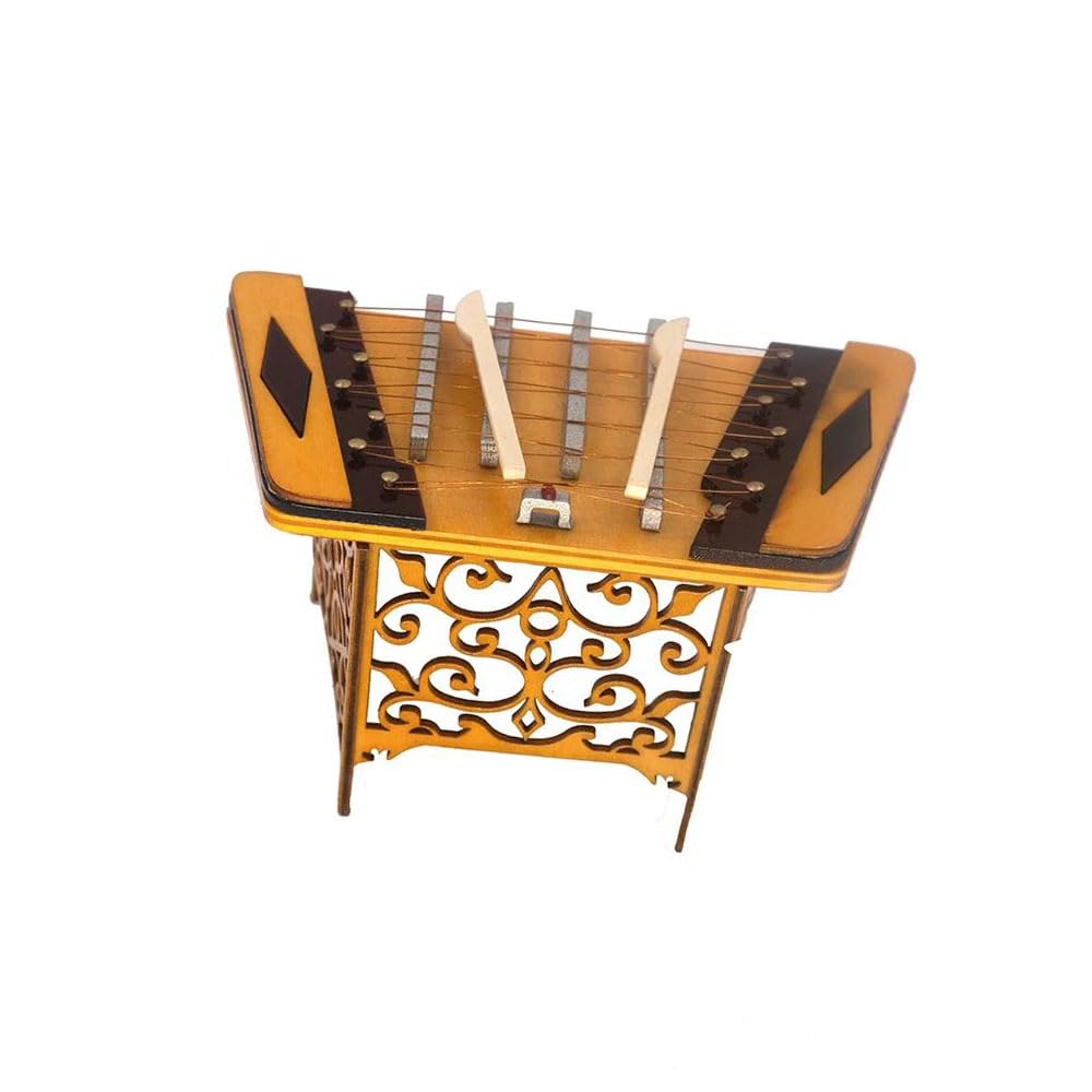 Miniaturowy drewniany ducymer model z etui mini instrument muzyczny akcesoria dekoracja domu