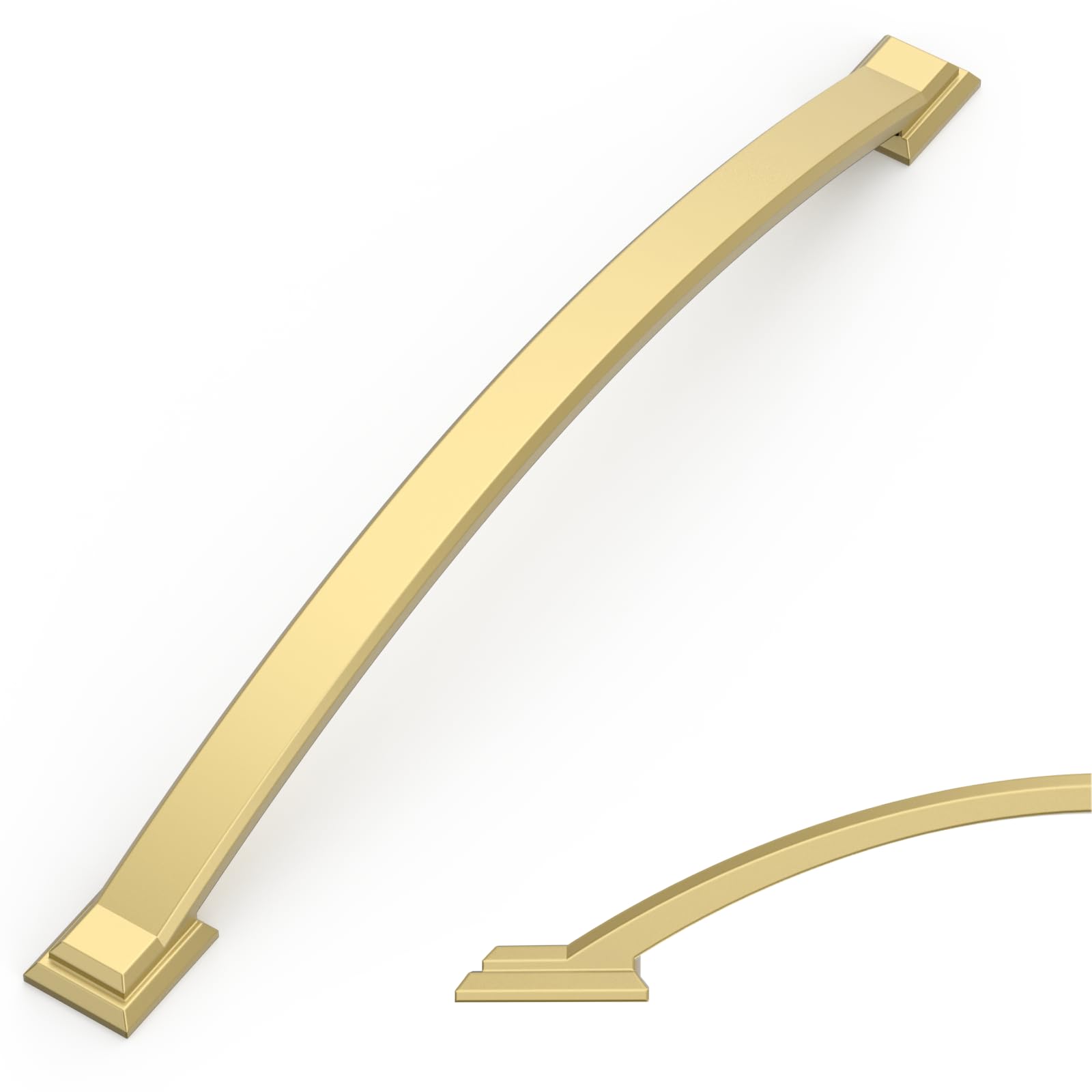 Amerdeco 10 Pack Gold Cabinet Pulls, 7.5 Inch (192mm) Hole Center, Zinc Alloy - Drawer Handles for Kitchen & Bathroom, AM035