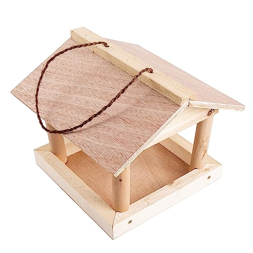 Vencier Chic Hanging Bird Table - A Wildlife Haven with Weatherproof Wooden Feeder - Easy to Install, Eco-Conscious Bird Feeders Station - Outdoor Feed Tray with Roof for Heavy Duty Delights