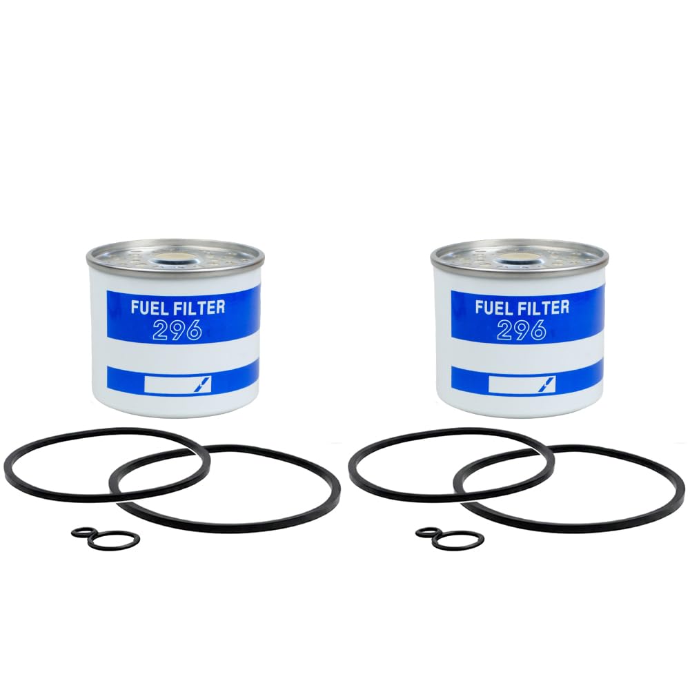 2PCS EDPN9N074AA Fuel Filter With Gaskets Compatible With Replacement Ford Tractor 2000 2600 3000 3600 4000 4600 5000 6500 7000+ Replace 81823491 83937061 D0NN9N074B