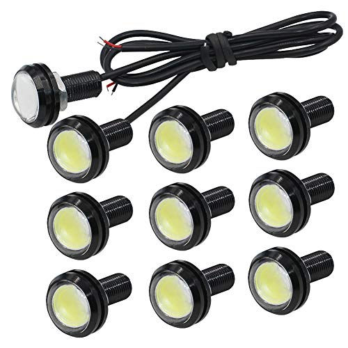 Yolu 10-Pack Eagle Eye Lights White COB 1-SMD 20mm Eagle Eye Led Bulbs Daytime Running Lights Reverse Tail Brake Turn Signal Light Tail Backup Lights Clearance Marker Lights 12V