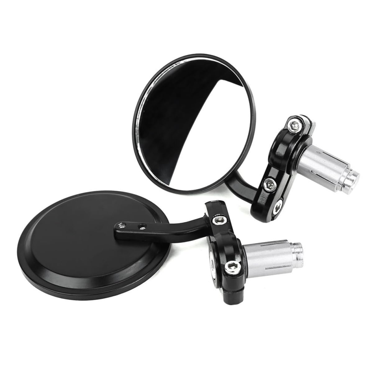 Specchietti Retrovisori Moto Neri in Coppia per Manubri 22mm