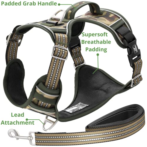 TUFFDOG Easy-Fit Dog Harness Large, Fast Release Neck Clip, Premium Padded Reflective No Pull Harness with Control Handle - Image 2