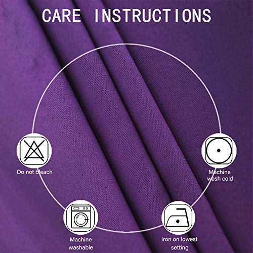 Image of LEMOMO Purple Blackout Curtains /42 x 63 Inch /Set of Two Panels Grommet Bedroom Curtains