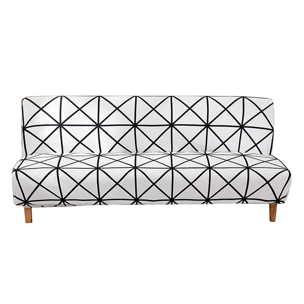 Housse de canapé convertible sans accoudoirs clic-clac extensible imprimé W3 190-210 cm