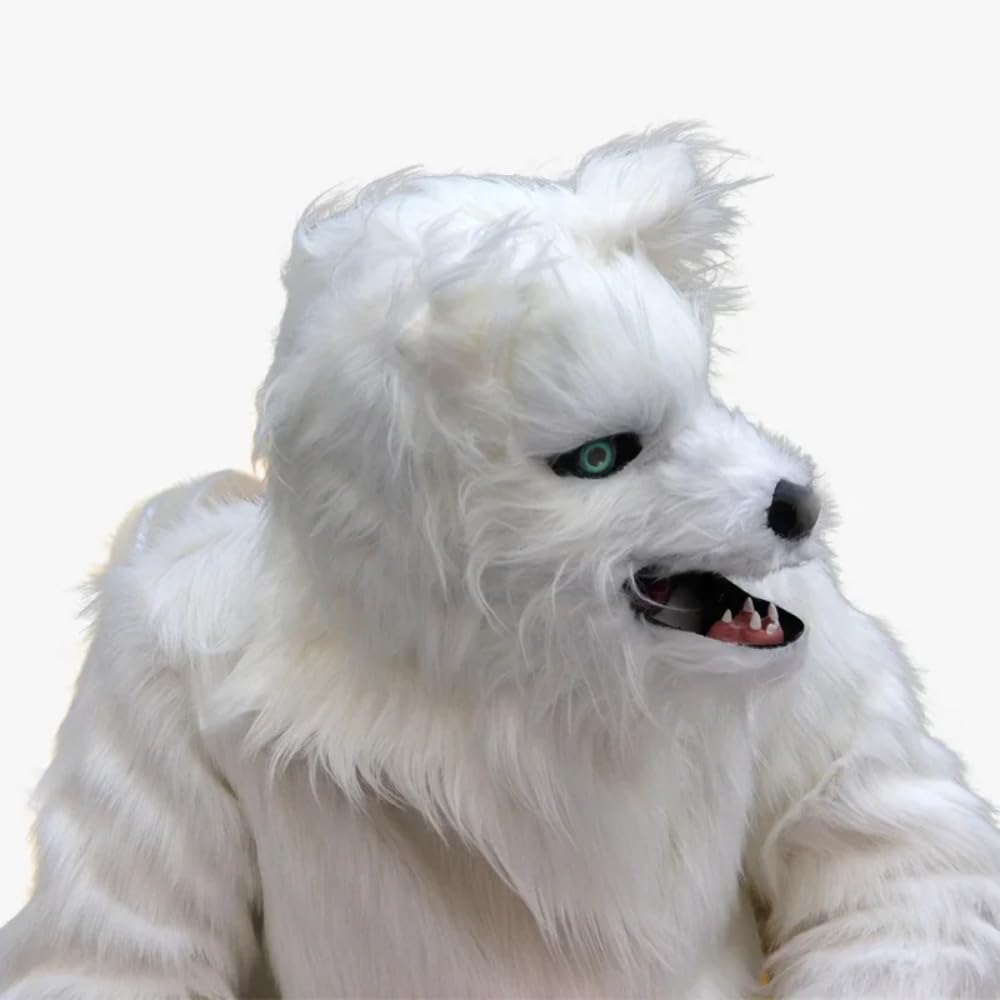 White Wolf Fox Dog Mascot Costume Husky Fursuit Cartoon Furry Cosplay Outfits Full Set