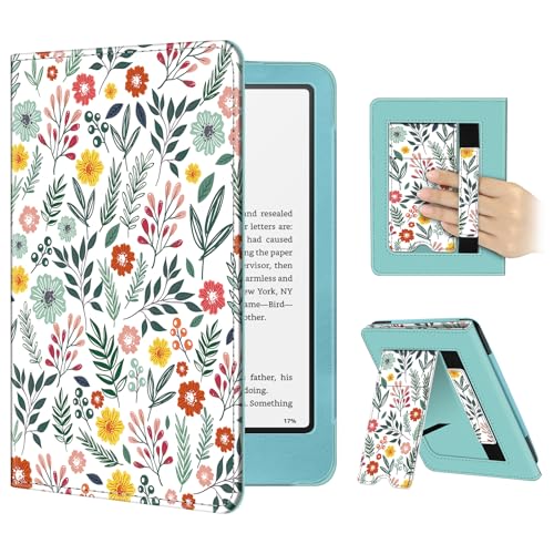 Image of Fintie Case for 7 inch /6.8 inch Kindle Paperwhite(12th /11th Generation-2024 /2021) and Kindle Colorsoft Signature Edition -Slim Foldable Stand Cover Auto Wake /Sleep for Paperwhite 2024, Spring Bloom