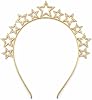 Star Halo Headband with Rhinestones – Gold Tiara for Women and Girls – Shining Star Headband Hair Hoop for Wedding, Christmas, New Year Party and Festival Accessories