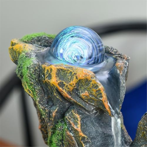 Fontaine de table cascade d'eau de rocaille et plantes pour bureau - 5
