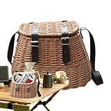 Geflochtene Picknickkörbe | Vintage Picknickkorb Aus Weide Für Camping - Für Die Aufbewahrung Bei Aktivitäten im Freien | Perfekt Für Camping, Party, Erntedankfest, Valentinstag, Geburtstag
