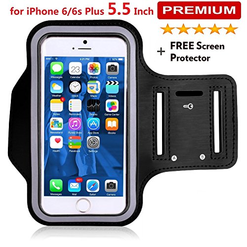 Iphone 7/8 Plus Armband - Slbstores Sport Running Exercise Gym Sportband Case For Apple Iphone 8 Plus/Iphone 7 Plus/ Iphone 6 Plus/6S Plus, With Screeen Protector (Black) #TOP20