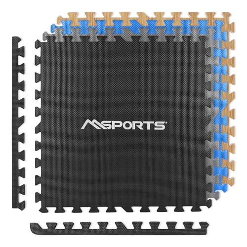 Tappetino Puzzle Set Premium - 8 Pezzi 3,175m² | Protezione Pavimento | 60x60 cm | Spessore: 1,0 cm | Tappetini Ginnastica | Nero