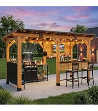 CHARMELEON Cedar Wood Gazebo Review: 10x12 Permanent Hardtop Grill Pavilion image 20