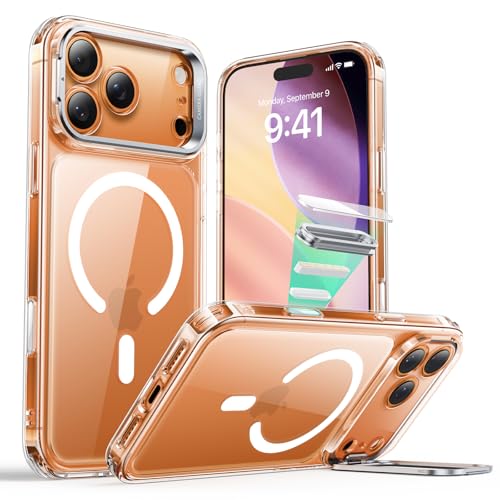 【デザイン受賞シリーズ！】ESR iPhone 17 Pro ケース 3倍米軍MIL規格 2層構造カメラ保護 落下保護 耐黄変 耐衝撃 MagSafe対応 25Wの高速充電に対応 隠れスタンド マグネット搭載 いphone17Pro ケース カメラコントロールカバー 傷防止背面 Classicシリーズ iPhone17Pro用 クリア
