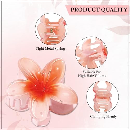 Image of GLUN Flower Pettles Hair Claw Clutcher, Beautiful Multicolour Pack of 6 Big Size Clutches for Thick & Thin Hair, Strong Hold Nonslip Large Hair Accessories for Women & Girls