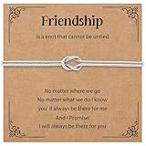 Koemore Friendship Gift Knot Bracelet for Women Best Friends Bestie Girls BFF Birthday Gift Knot Initial Jewellery Adjustable Bracelets (Friendship)