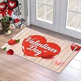 RUGSREAL Valentine's Day Doormat Non Slip Outdoor Indoor Welcome Doormat Farmhouse Front Door Decora
