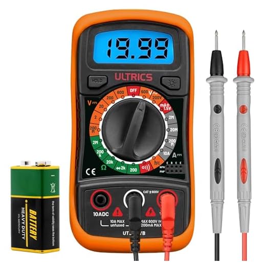 ULTRICS Multimetro Digitale, Professionale Amperometro Voltmetro Ohmmetro, Mini Portatile Multimeter Elettrico Amp Ohm Volt DC/AC Corrente Stroomweerstand, Schakeling, Diode, Elektrische Tester