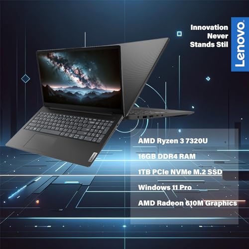Image of Lenovo Business Laptop, 15.6 inch FHD Display, AMD Ryzen 3 7320U Processor, Long Battery Life, Military-Grade Durability, RJ-45, USB-C, w /WOWPC Bundle, Windows 11 Pro (16GB RAM | 1TB PCIe SSD)