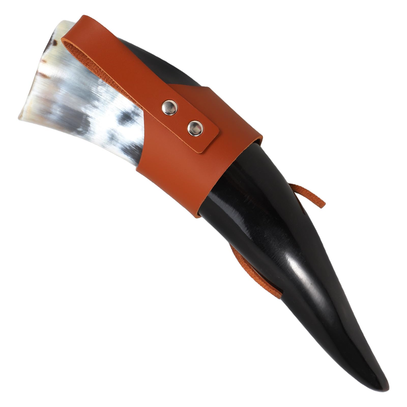 Bicchiere da Facile da Trasportare in Corno con Supporto in Pu, Vintage Rustico per Decorazioni da Tavola e Cosplay